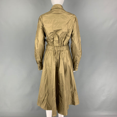 RALPH LAUREN Purple Label Size 12 Olive Silk Belted A-Line Dress