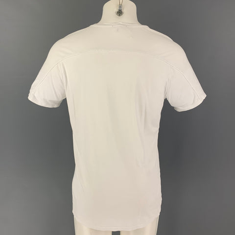 HELMUT LANG Size M White Cotton V-Neck T-shirt