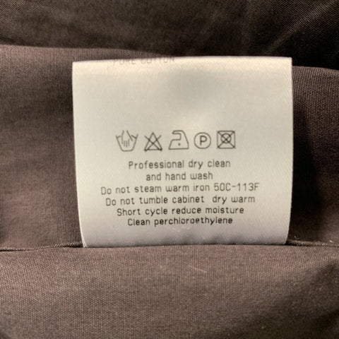 CALVIN KLEIN COLLECTION Size L Solid  Brown  Cotton Snaps  Long Sleeve Shirt