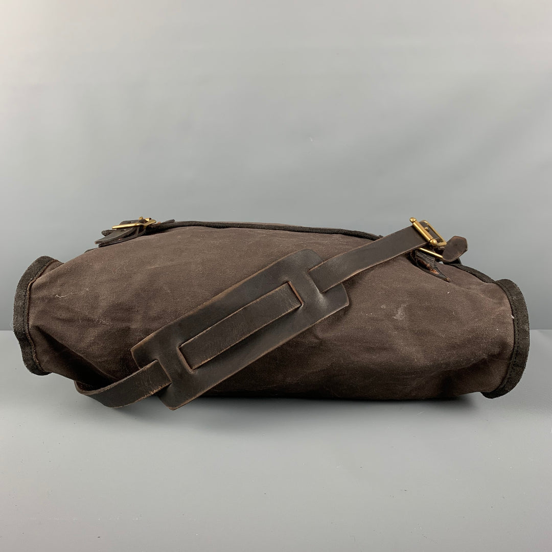 FÁBRICA DE PRODUCTOS DE VIAJE Bolsos mensajeros de cuero de lona marrón
