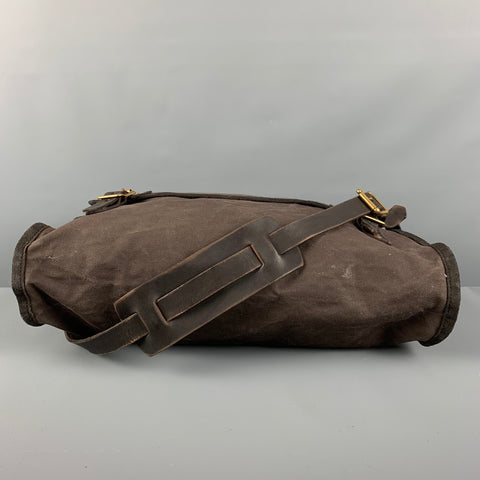 TRAVEL GOODS FACTORY Brown Canvas Leather Messenger Bags