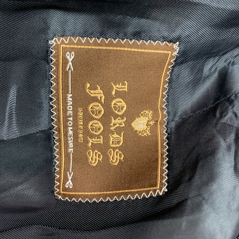 LORDS & FOOLS Size 40 Black Textured Wool Blend Peak Lapel Sport Coat
