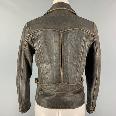 RALPH LAUREN Size S Brown Antique Leather Biker Jacket