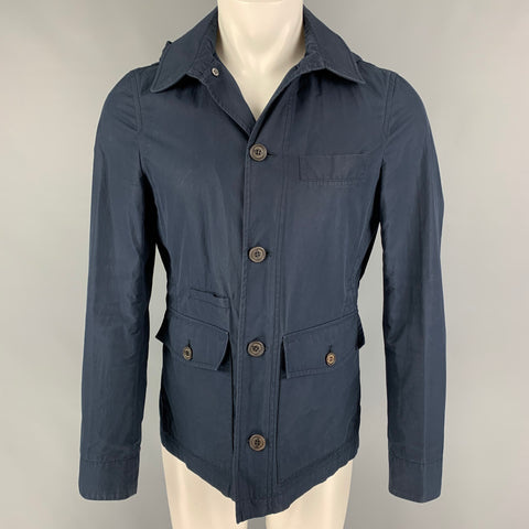 BRUNELLO CUCINELLI Size 36 Navy Cotton Hooded Jacket