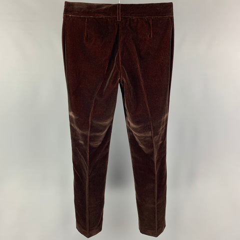 Vintage S.B. CONCEPT Size 30 Brown Cotton Velvet Dress Pants