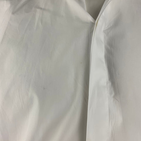 DOLCE & GABBANA Size L White Cotton Hidden Buttons Long Sleeve Shirt