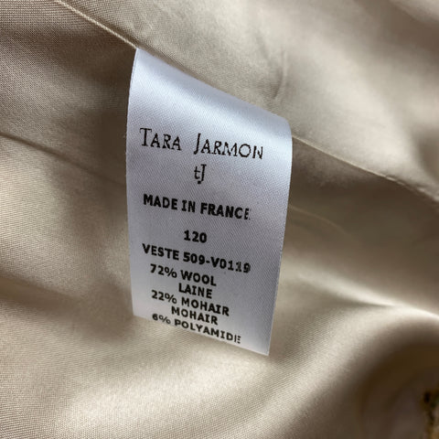 TARA JARMON Taille 4 Veste en mélange de laine boucle beige et crème