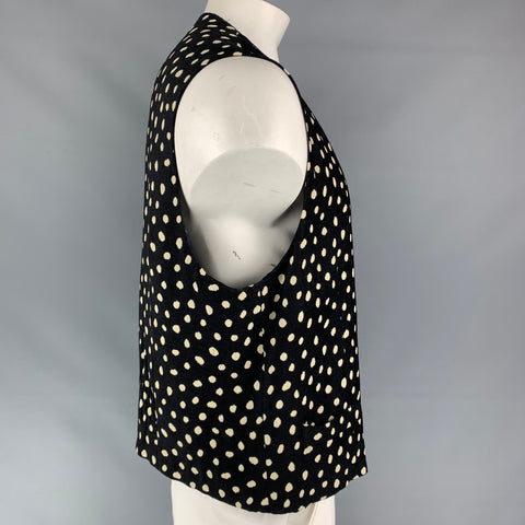 VERSACE CLASSIC Size 46 Black & White Dots Viscose Blend Vest