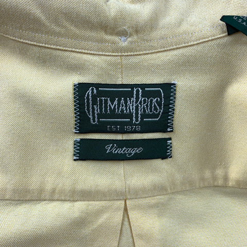 GITMAN VINTAGE Size M Yellow Cotton Long Sleeve Shirt