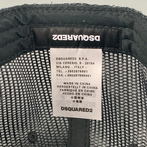 DSQUARED2 Black Yellow Embroidered Canvas Hats