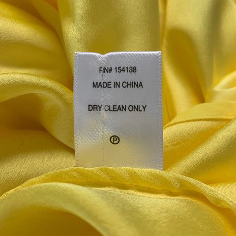 STAUD Size L Yellow Polyester Sheer Halter Dress