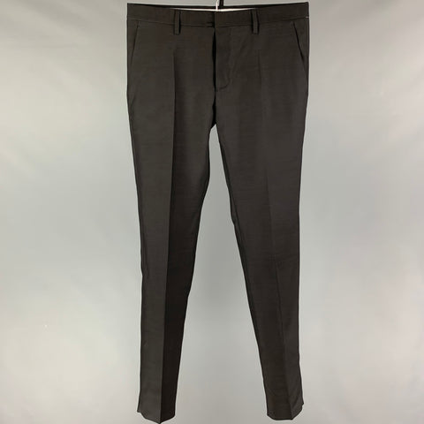 DSQUARED2 Size 32 Black Cotton Silk Button Fly Dress Pants