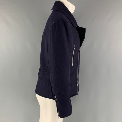 PATRIZIA PEPE Size M Purple Wool Asymmetrical Jacket