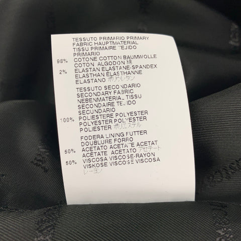 JUST CAVALLI Size 42 Blue & Black Cotton Peak Lapel Sport Coat