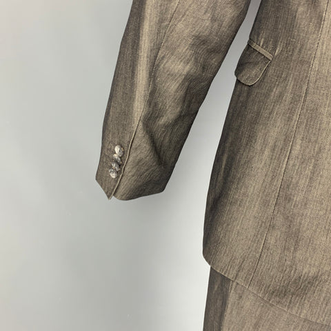D&G by DOLCE & GABBANA Size 40 Grey Cotton Linen Notch Lapel 3 Piece Suit
