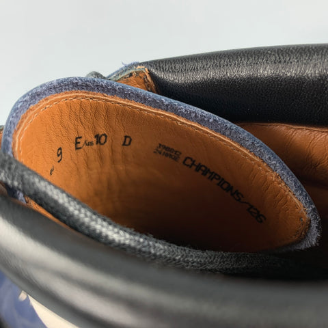 BALLY Champions Size 10 Navy & White Leather Hiking Ankle Boots