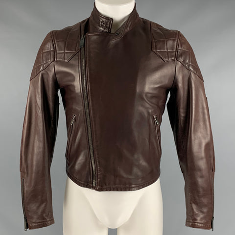 GUCCI Taille XS Veste de moto en cuir marron