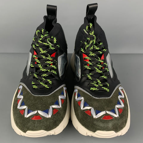 VALENTINO Size 9.5 Multi-Color Mixed Materials Leather Sneakers