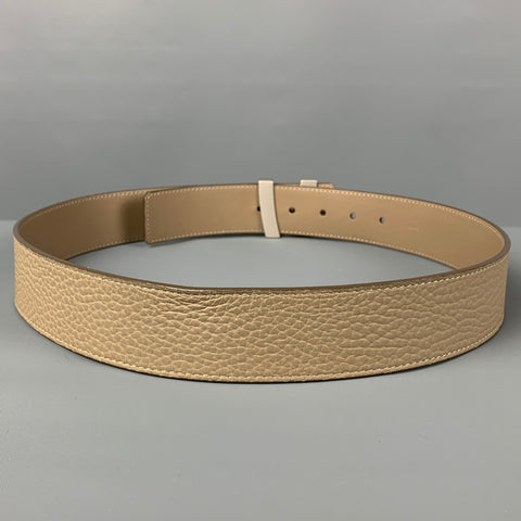 LOUIS VUITTON Size 34 Taupe Textured Leather Belt
