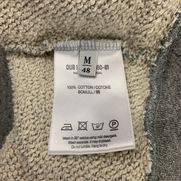 OUR LEGACY Sweat-shirt Raglan en coton chiné gris taille M