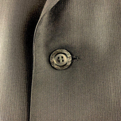 Vintage KUPPENHEIMER Size S Black Wool Peak Lapel Long Coat