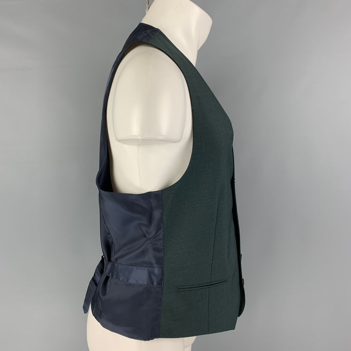 SUITSUPPLY Size 40 Forest Green Wool Buttoned Vest