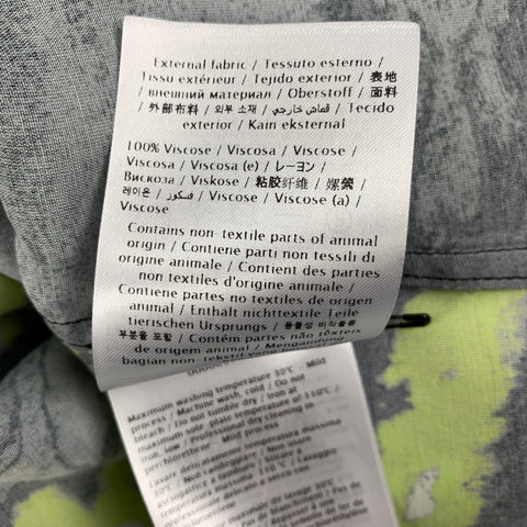 VALENTINO Taille S Noir Vert Tie Dye Viscose Chemise à manches courtes surdimensionnée