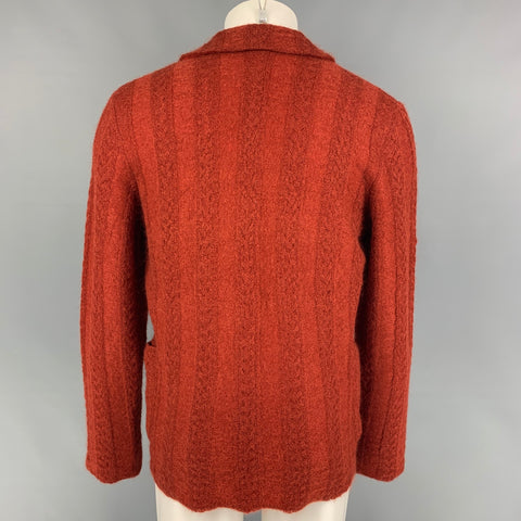 ISSEY MIYAKE Size M Orange Rust Knit Reversible Cardigan