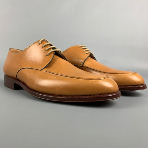BRIONI Size 8.5 Tan Leather Lace Up Shoes