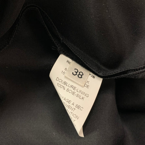 LANVIN Size 6 Black Silk Blend Ruffled Long Skirt
