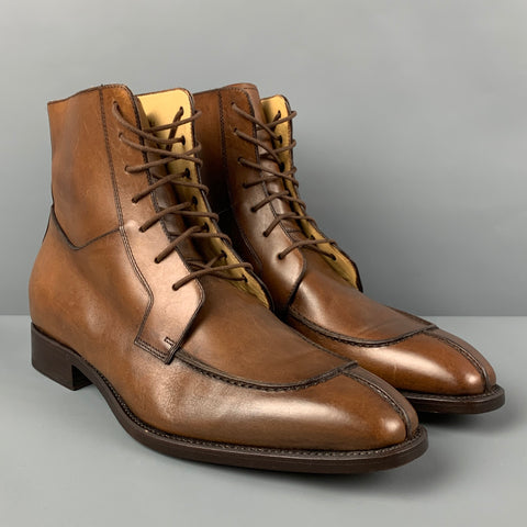 PAUL STUART Size 11 Brown Antique Leather Split Toe Boots