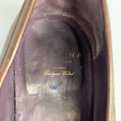 CARMINA Size 14 Brown Leather Penny Strap Slip On Loafers