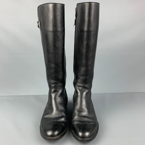 ARIAT Size 7.5 Black Leather Woven Boots
