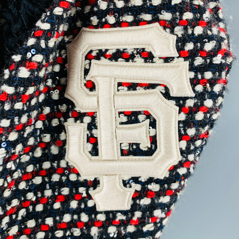 GUCCI MLB Giants Automne 2018 Taille 4 Veste d'embellissement en polyamide multicolore noir