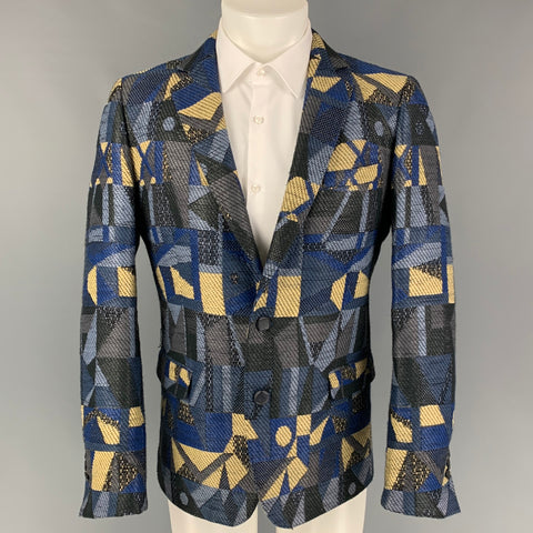 WALTER VAN BEIRENDONCK SS 14 Size 42 Grey Multi-Color Woven Sport Coat