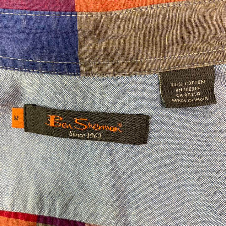 BEN SHERMAN Size M Multi-Color Checkered Cotton One pocket Long Sleeve Shirt