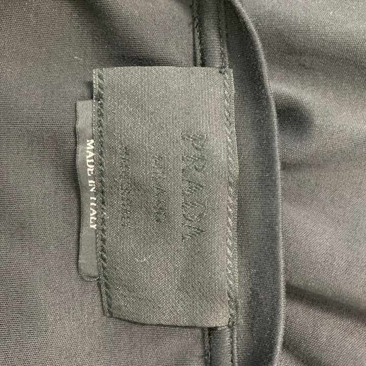 PRADA Camiseta de manga corta de seda negra talla M