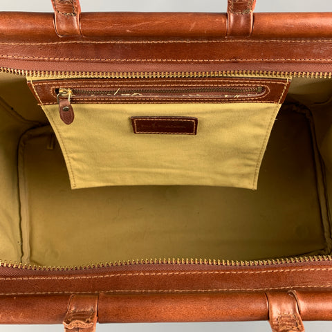 Vintage RALPH LAUREN Green & Black Tan Blackwatch Leather Duffle Bag