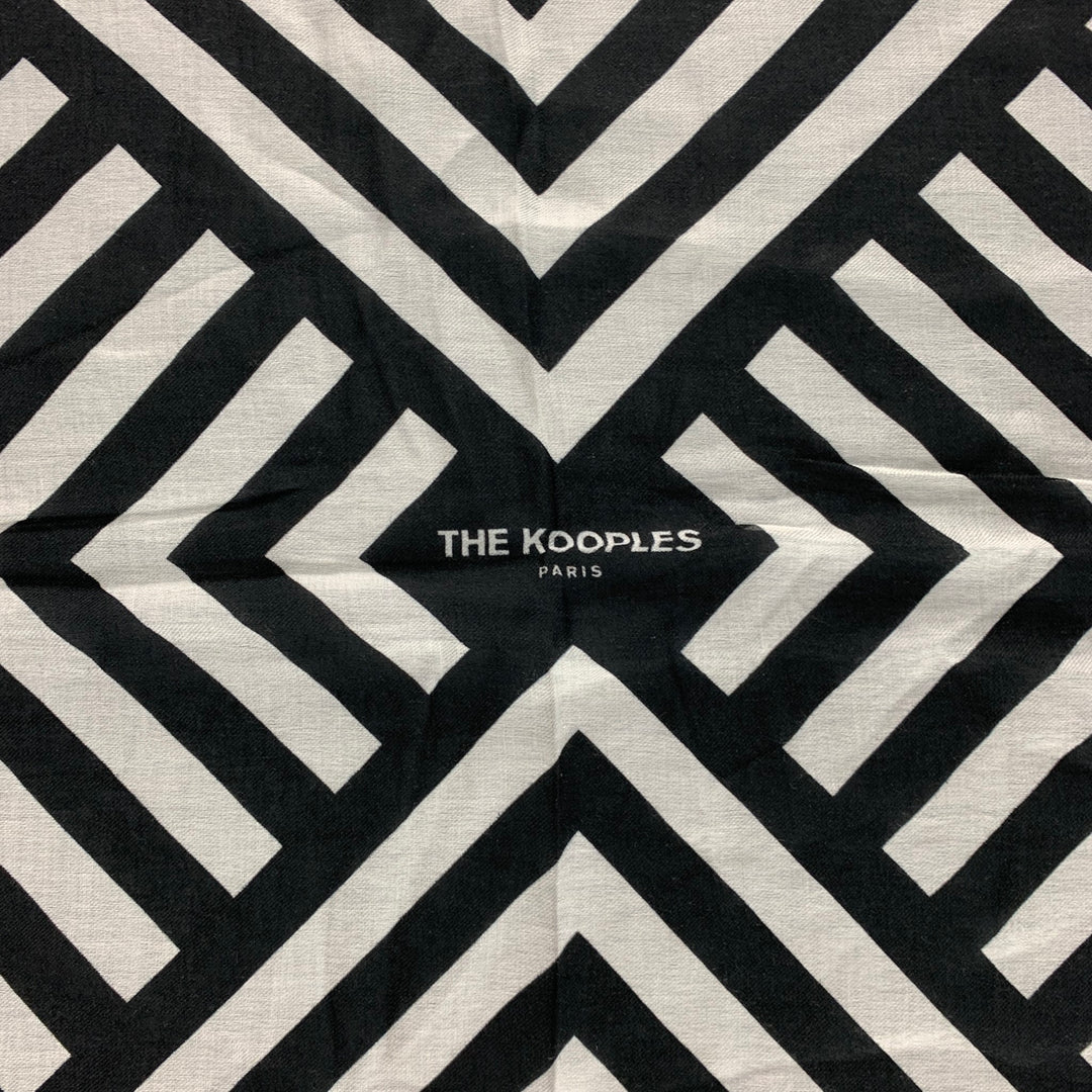THE KOOPLES Black White Stripe Scarf
