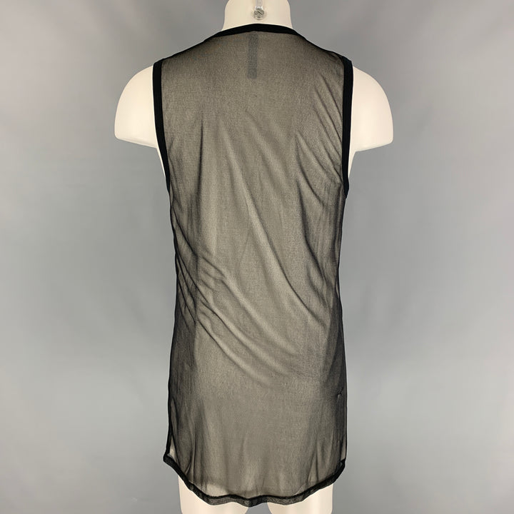 GARETH PUGH Size M Black & White Sheer Cotton Crew-Neck Tank Top