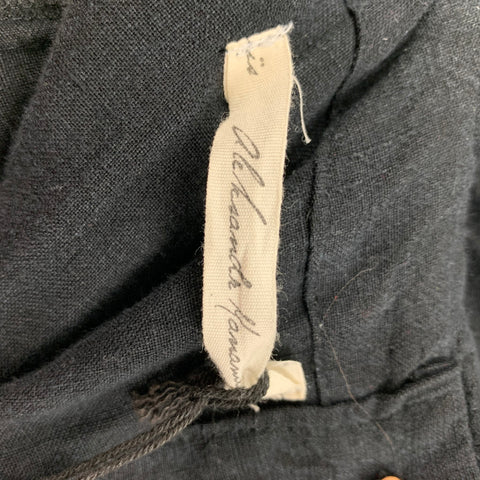 ALEKSANDR MANAMIS Taille S Robe surdimensionnée à manches longues en lin noir