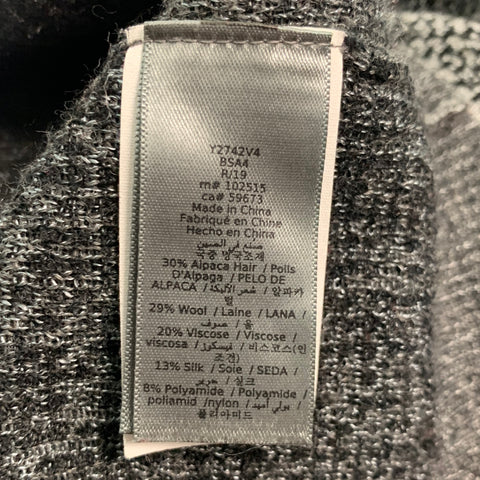 JOHN VARVATOS Size M Grey Mixed Patterns Alpaca Blend V-Neck Cardigan