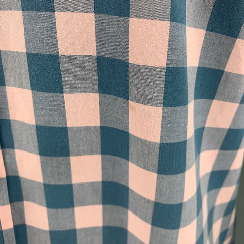 PINK Camisa Manga Larga Algodón Cuadros Rosa Azul Talla S