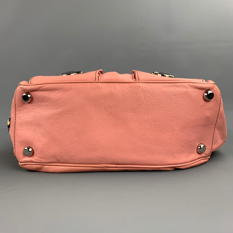 MARC JACOBS Pink Contrast Stitch Leather Top Handles Handbag