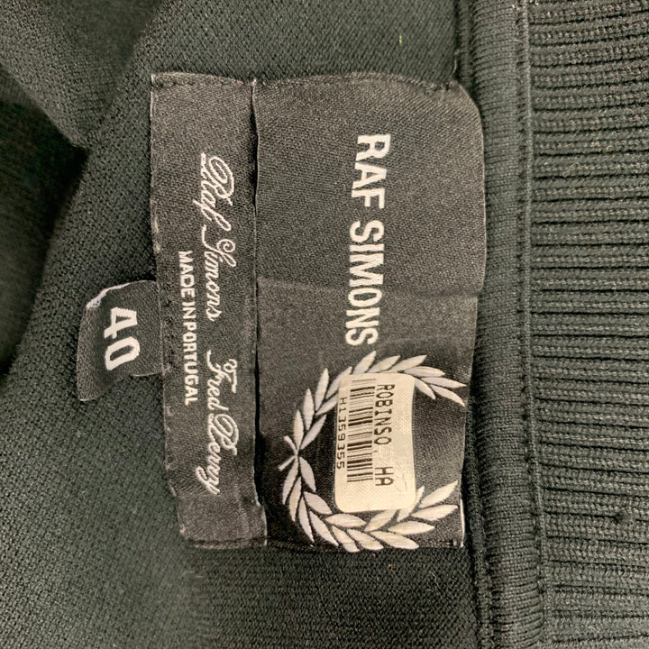 RAF SIMONS x FRED PERRY Size M Black Contrast Trim Cotton Short Sleeve Polo