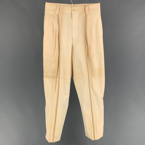 KANSAI MEN 2 Size 30 Cream Gold Stripe High Waisted Casual Pants