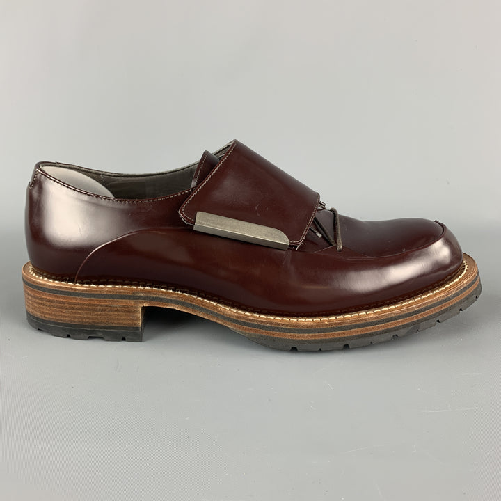 PORTS 1961 Size 8 Burgundy Leather Tab Closure Lace Up Shoes