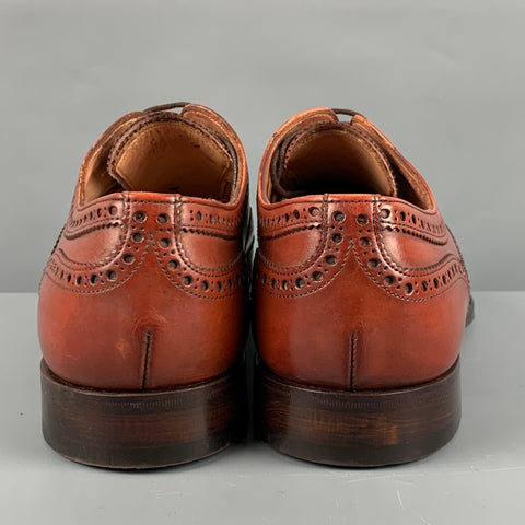 JOSEPH CHEANEY Taille 10,5 Chaussures à lacets en cuir perforé marron Wingtip