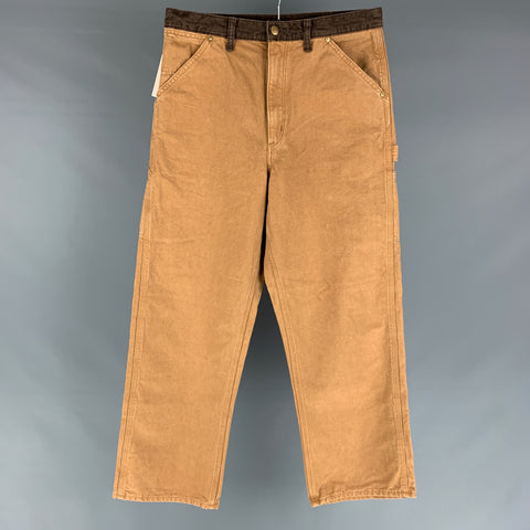 ORSLOW Pantalon décontracté en coton marron camel taille S