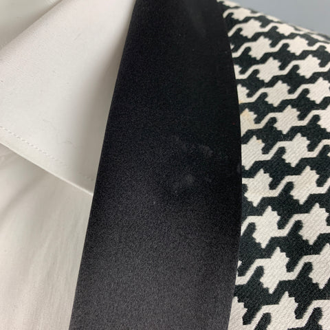 DSQUARED2  Size 38 Long Black White Houndstooth Cotton Silk Sport Coat